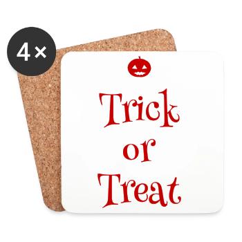 All Halloween: Gruseliger Kürbis Style - Untersetzer (4er-Set) - Weiß - Vorne