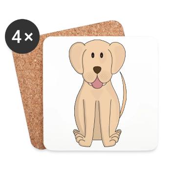 Chien Cartoon Incroyable Labrador Retriever - Dessous de verre (lot de 4) - blanc - Devant