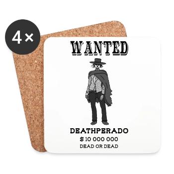 Cowboy de l'enfer - Dessous de verre (lot de 4) - blanc - Devant