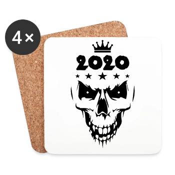 2020 Skull - Coasters (set of 4) - white - Front