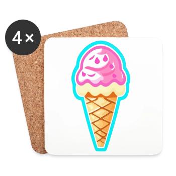 Glace - Dessous de verre (lot de 4) - blanc - Devant