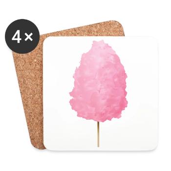 fluffy pink cotton candy - Coasters (set of 4) - white - Front