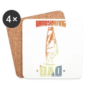 Daddy Windsurfing - Coasters (set of 4) - white - Front