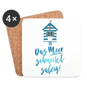 Das Meer schmeckt salzig - Untersetzer (4er-Set) - Weiß - Vorne
