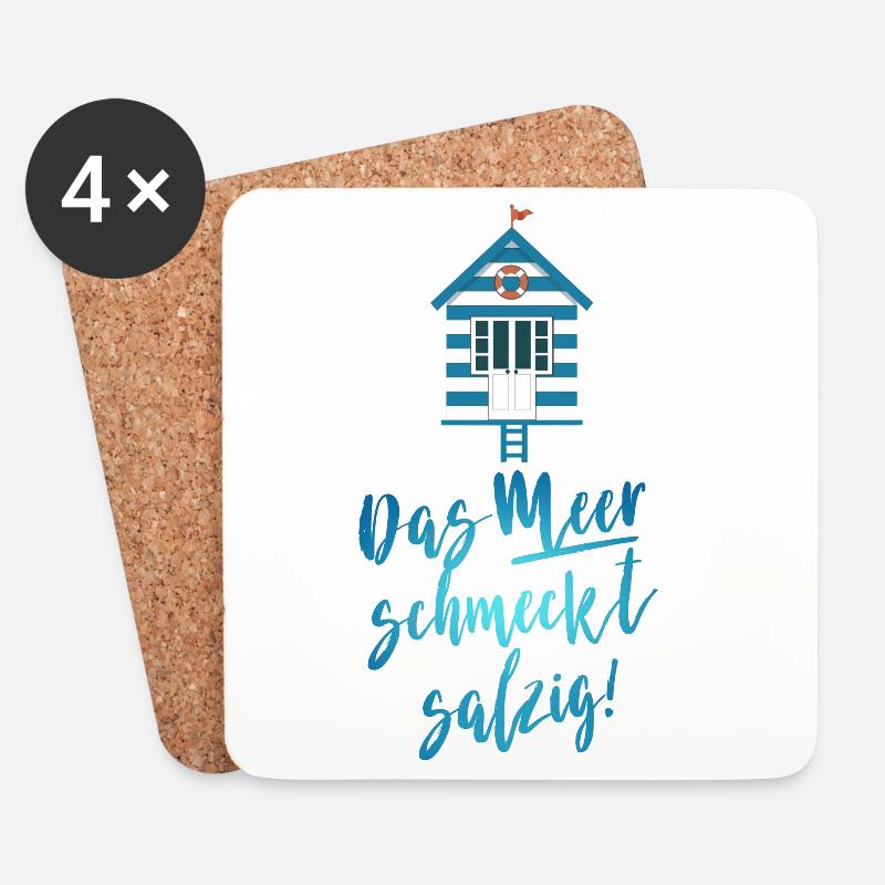 Das Meer schmeckt salzig - Untersetzer (4er-Set) - Weiß