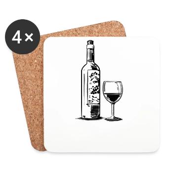 Wine shaped this body - Coasters (set of 4) - white - Front