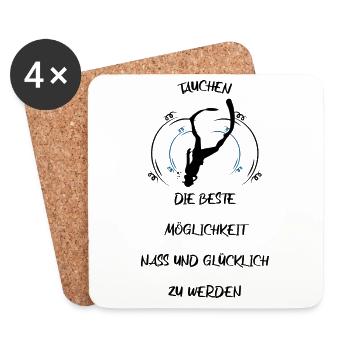 Taucher tauchen Sporttaucher Gerätetauchen - Untersetzer (4er-Set) - Weiß - Vorne