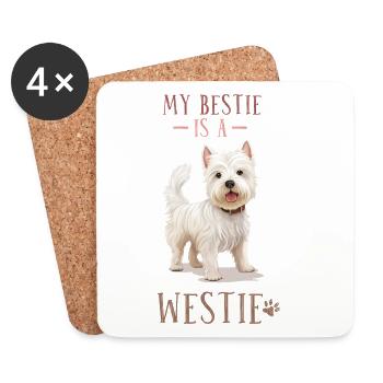 My Bestie is a Westie - Coasters (set of 4) - white - Front