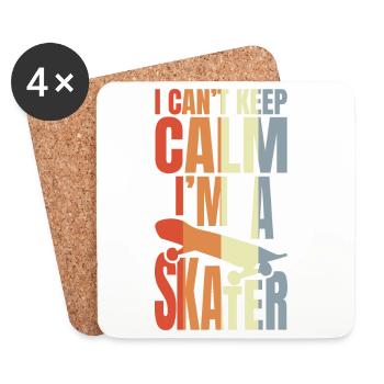 I Can't Keep Calm I'm A Skateboarder - Untersetzer (4er-Set) - Weiß - Vorne