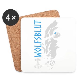 wolfsblut wikinger thor wolf odin norden walhalla - Untersetzer (4er-Set) - Weiß - Vorne