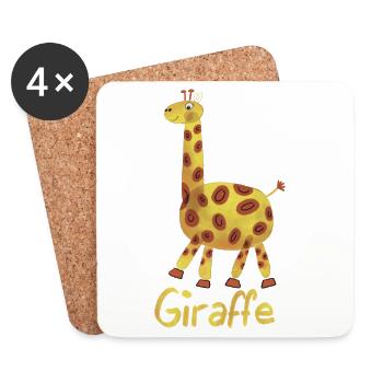 Giraffe – Süßes Tiermotiv 🦒💛 - Untersetzer (4er-Set) - Weiß - Vorne