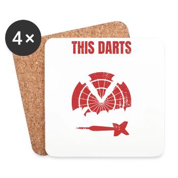 Ce papa dard sait comment jouer - Dessous de verre (lot de 4) - blanc - Devant