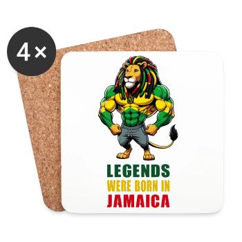 Musique reggae jamaïcaine - Dessous de verre (lot de 4) - blanc - Devant