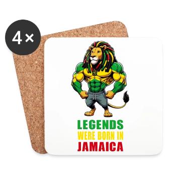 Musique reggae jamaïcaine - Dessous de verre (lot de 4) - blanc - Devant