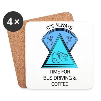 Bus Busfahrer Schulbus Autobus Busfahrerin Kaffee - Untersetzer (4er-Set) - Weiß - Vorne