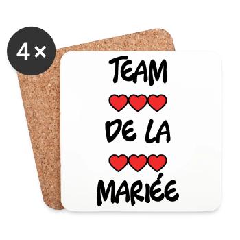 BRIDE-TO-BE. Bachelorette party. WEDDING. TEAM. TEAM BRIDAL - Coasters (set of 4) - white - Front