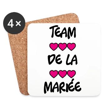 WEDDING. BRIDE-TO-BE. Bachelorette party. TEAM. TEAM BRIDAL - Coasters (set of 4) - white - Front