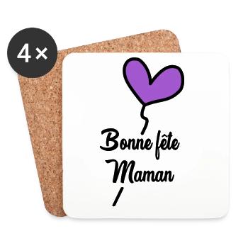 MAMA. MUTTERTAG. SCHÖNEN MUTTERTAG - Untersetzer (4er-Set) - Weiß - Vorne