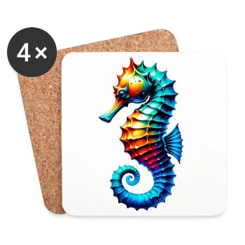 Seahorse - Coasters (set of 4) - white - Front