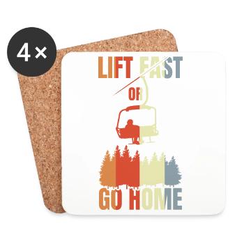 Blague de snowboard - Dessous de verre (lot de 4) - blanc - Devant