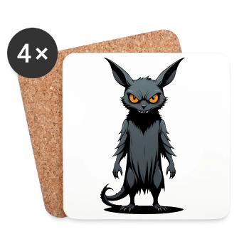 Creepy Monster Rat Goth Dark Art - Coasters (set of 4) - white - Front