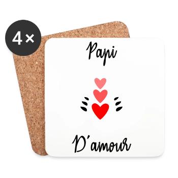 DAD. FATHER'S DAY. HAPPY FATHER'S DAY. HAPPY BIRTHDAY. - Coasters (set of 4) - white - Front