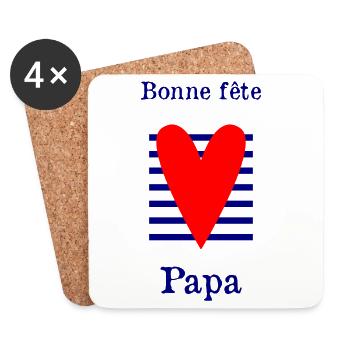 DAD. FATHER'S DAY. HAPPY FATHER'S DAY. HAPPY BIRTHDAY. - Coasters (set of 4) - white - Front