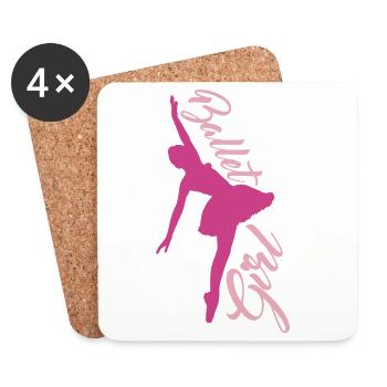 Ballet Dancer Girl - Coasters (set of 4) - white - Front
