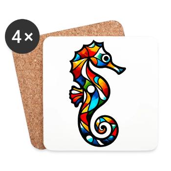 Seahorse - Coasters (set of 4) - white - Front
