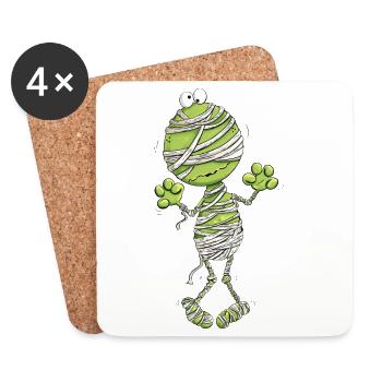 Frog Mummy Halloween - Coasters (set of 4) - white - Front