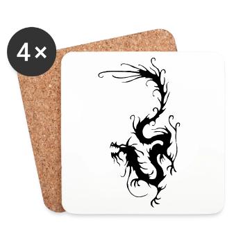 Black Smoke Dragon - Coasters (set of 4) - white - Front