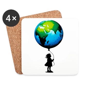 Planet Earth - Coasters (set of 4) - white - Front