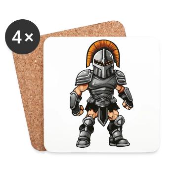 Spartaner Gladiator - Untersetzer (4er-Set) - Weiß - Vorne