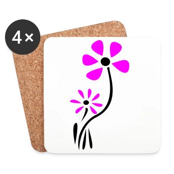 Blüten Fantasie - Untersetzer (4er-Set) - Weiß - Vorne