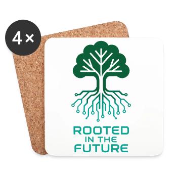Digital tree for a sustainable future - Coasters (set of 4) - white - Front