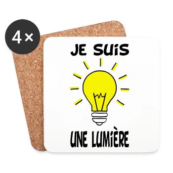 Je suis une lumière - Dessous de verre (lot de 4) - blanc - Devant