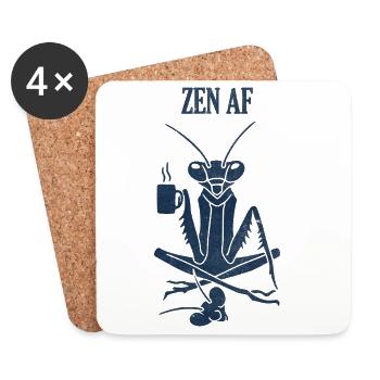 Zen AF Coffee Mantis - Coasters (set of 4) - white - Front