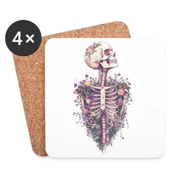 Floral Ribcage - Untersetzer (4er-Set) - Weiß - Vorne