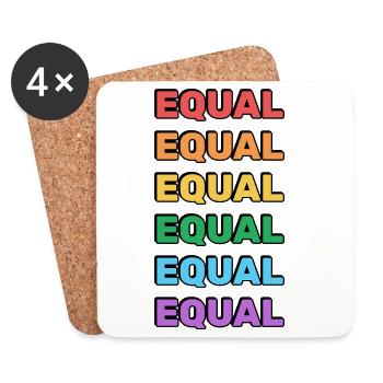 LGBTQ+ Equality Rainbow Pride Merch - Coasters (set of 4) - white - Front
