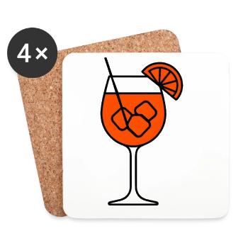 Party Spritz Glas Geschenkidee - Untersetzer (4er-Set) - Weiß - Vorne
