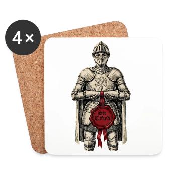 Sir Tified Chevalier Drôle Renaissance Faire Hommes GN - Dessous de verre (lot de 4) - blanc - Devant
