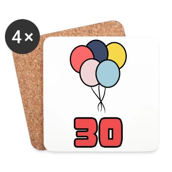 30. 30 YEARS. 30th ANNIVERSARY. 30 YEARS ANNIVERSARY. - Coasters (set of 4) - white - Front