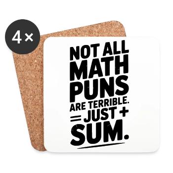 Nicht alle Mathe-Wortspiele sind schrecklich, nur eine Summe - Untersetzer (4er-Set) - Weiß - Vorne
