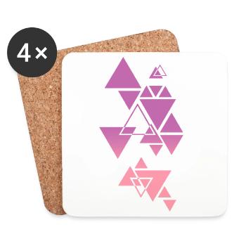 Gradient Dreieck Muster Pink - Untersetzer (4er-Set) - Weiß - Vorne