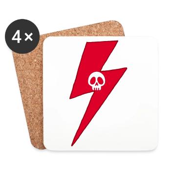 Red Skull Lightning - Coasters (set of 4) - white - Front