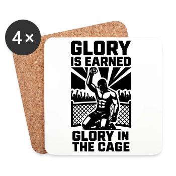 MMA Tribute Glory in the Cage - Untersetzer (4er-Set) - Weiß - Vorne