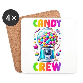 Candy Crew Décoration Candy Lover Sweet Tooth - Dessous de verre (lot de 4) - blanc - Devant