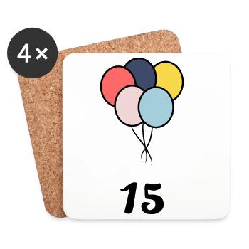 15. 15 YEARS. 15th ANNIVERSARY. 15 YEAR ANNIVERSARY. - Coasters (set of 4) - white - Front