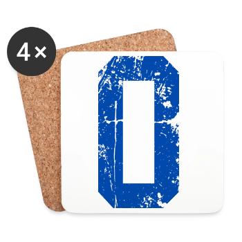 Lettre o sport rétro  - Dessous de verre (lot de 4) - blanc - Devant