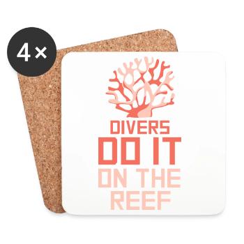 Diving Diver Snorkeling Recreational Diver - Coasters (set of 4) - white - Front